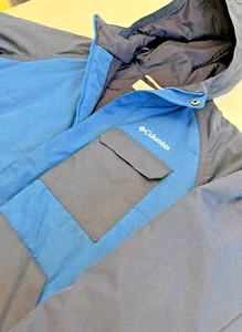 Columbia Omnitech Blue Winter Jacket Parka Hood Youth Large L 14/16 - Picture 1 of 11