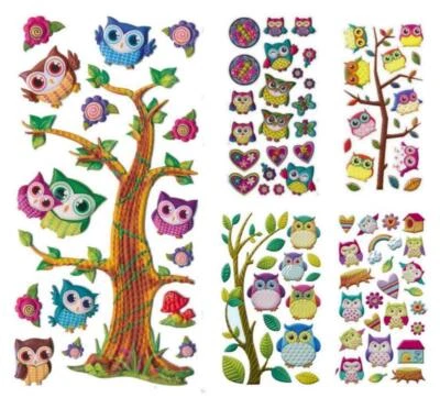 Softy Sticker Eule Fuchs Maus Aufkleber Vögel Tiere Hobbyfun - Bild 1 von 2