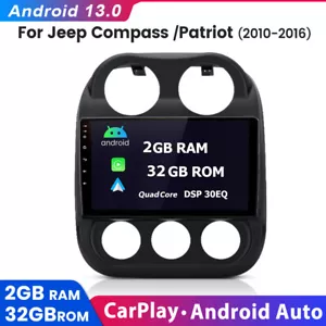 Carplay For Jeep Patriot/Compass Android 13 Car GPS Navi BT Stereo Radio 2+32GB - Picture 1 of 11