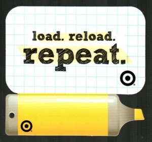 TARGET Load, Reload, Repeat ( 2010 ) Die-Cut Gift Card ( $0 ) - Picture 1 of 1