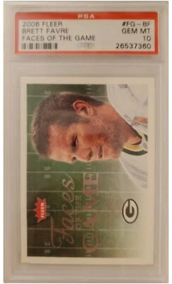 2006 Fleer Brett Favre FACES OF THE GAME card PSA 10 POP 11 - Image 1 of 2