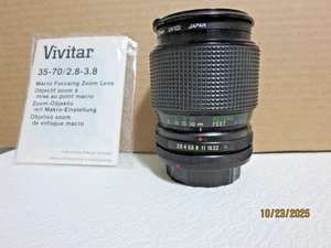 Vivitar Macro Focusing Zoom Lens 35-70mm f2.8 + f3.8 - Picture 1 of 5