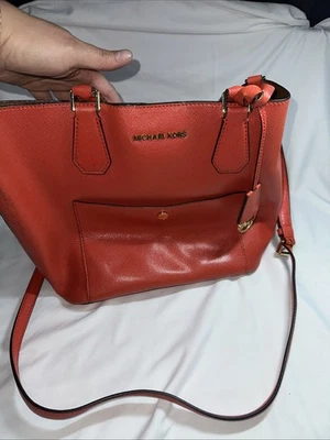 Bolso de Hombro MICHAEL Michael Kors Greenwich Cuero Sandía ¡Muy BONITO!  Foto 1 de 4