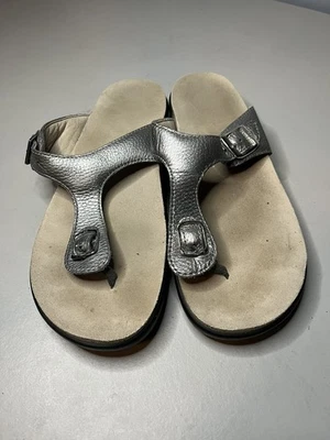 SAS Womens Sandals Size 10M Sanibel Pewter Thong Leather Comfort Shoes - Image 1 of 4