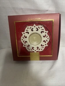 LENOX Snow Lights Sparkle Votive Tealight Holder Porcelain Christmas w/tea light - Picture 1 of 3