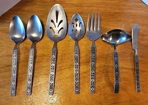 Gold Standard Nachtblüte Servierstücke Gabel geschlitzt & Standard Löffel Schöpfkelle - Bild 1 von 10