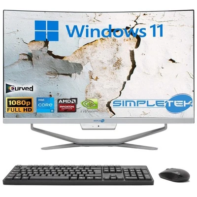 All In One I5 6Th Gen 24" Curved Win 11 Ram 8Gb Ssd 240Gb Desktop Editing Gaming - Image 1 of 4