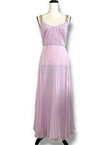 JILL STUART Lilac 100% SILK Pleated A-Line Midi Dress Size 6SPAGHETTI STRAP - Picture 1 of 10