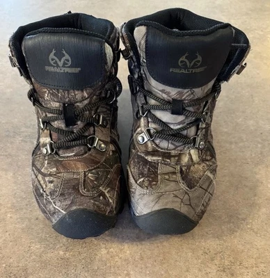 Realtree Boots Junior Youth 5 Camouflage Hunting Hiking Ankle Brown Lace Up Nice - Image 1 of 4