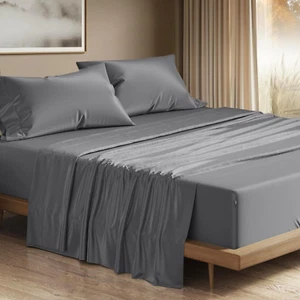 100% Egyptian Cotton Sheets Queen Size - 1200 Thread Count 4 PC Queen Sheet Set - Picture 1 of 8