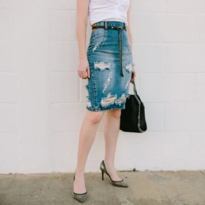 One Teaspoon Freelove Destroyed DENIM jean falda media Foto 1 de 4