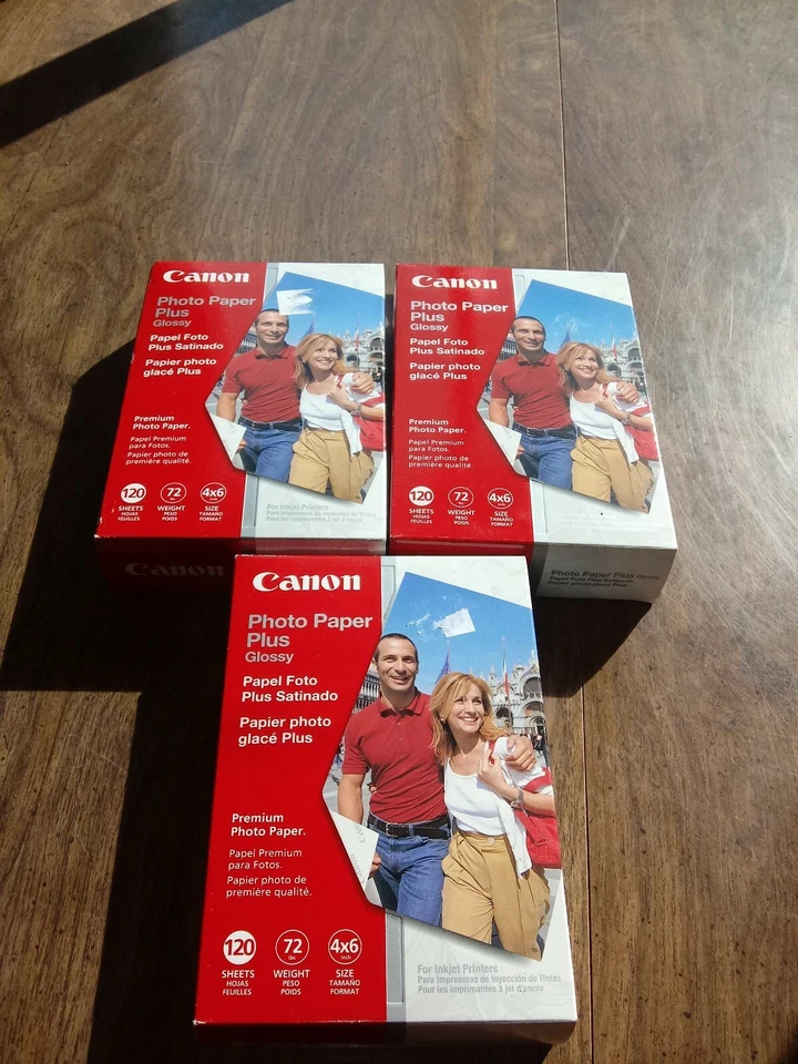 3 упаковки фотобумаги Canon плюс глянцевые 360 листов (всего от 3 упаковок) 4x6 дюймов - Изображение 1 из 1