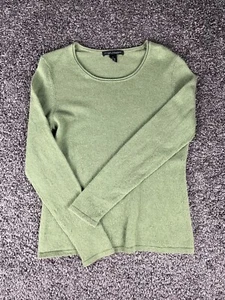 Elena Solano Cashmere Green Sweater Women’s Large Boat Neck  - Picture 1 of 7