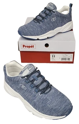 NUEVO Propet Para Mujer 11 X (2E) Denim Azul/Blanco Estabilidad Mosca Zapatos para Caminar Foto 1 de 4