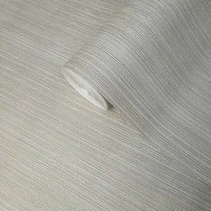 Striped Contemporary Taupe tan damask faux fabric textured lines Wallpaper rolls - Picture 1 of 11