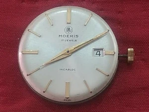 Moeris 11 1/2 d - 17 Jewels Watch Movement MEN'S Swiss made Wind Up Vintage - Picture 1 of 9