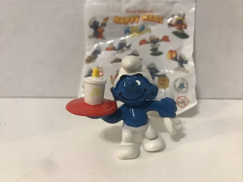 Smurfs 20162 Waiter Smurf McDonalds 1996 Figure Vintage PVC Original Toy Promo Cover