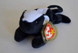Ty Beanie Babys Babys STINKY - The Skunk D.O.B 13. Februar 1995 P.E. Pellets - Bild 1 von 9