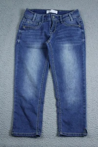 No Boundaries Jeans Juniors 1 Blue Capri Low Rise Nobo Mid Wash Casual Washout - Picture 1 of 11