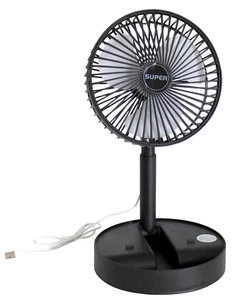 Telescopic Folding USB Desk Fan – Adjustable Height 11.5" to 14", Quiet, Compact - Picture 1 of 9