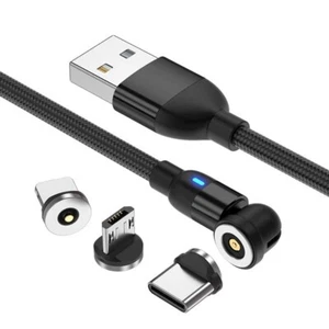 3A Cable de carga rápida 3 en 1 Imán para móvil Micro USB tipo C Cable de datos Samsung - Imagen 1 de 19