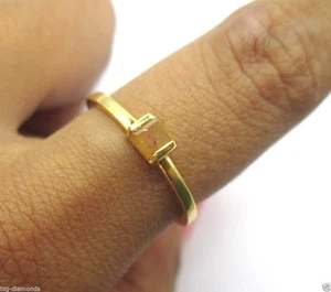 HERMOSO ANILLO CUBO DIAMANTE PULIDO COLOR MARRÓN REAL NATURAL ORO AMARILLO 14K - Imagen 1 de 10