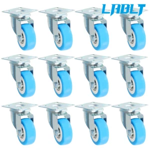 Rueda giratoria LABLT 12×2" ruedas de poliuretano base placa superior doble rodamiento de bolas - Imagen 1 de 10