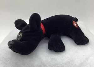 Vintage 8” Pound Puppies Tonka Plush Stuffed 1986 Solid Black Puppy - Picture 1 of 11