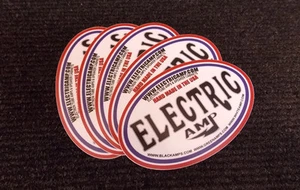 ELECTRIC AMP USA OFFICIAL TRADEMARK LOGO STICKER X5 - Picture 1 of 1