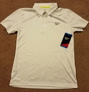 NEW Reebok Youth Boys Solid White Short Sleeve Polo Shirt Size 10/12 - Picture 1 of 3