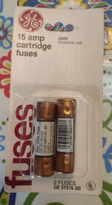 2 PACK - GE 37515-2D One-time Fuse Class H 15 Amps 250 VAC NIB - Picture 1 of 2