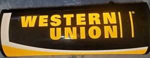 2011 Western Union Hanging Sign 2-Sided Everbrite 25inX9inX5in WORKS with chains - Picture 1 of 12