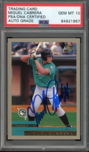 Miguel Cabrera Signed 2000 Topps Traded Rookie Card - Auto Graded Gem Mint 10! - Picture 1 of 2