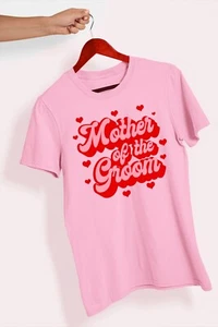 Mother of Groom T-shirt Hen Party Pink Red Women's Clothing Bachelorette - Picture 1 of 3