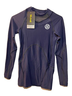 Camisa de compresión Skins SERIE-3 para hombre manga larga azul marino mediana venta al por menor $130 Foto 1 de 4