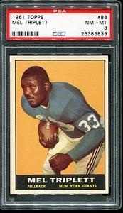1961 Topps Football # 86 Mel Triplett NM-MT PSA 8 - Picture 1 of 2