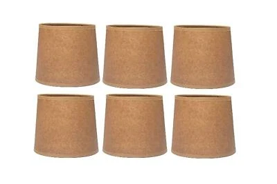 Oiled Parchment 6 Inch Tapered Drum Clip On Chandelier Shades (Set of Six) 5x6x5 - Image 1 of 4