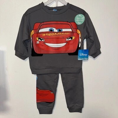 Disney Niño Niño Cars Rayo McQueen Suéter Pantalones Conjunto de 2 Piezas Gris Rojo Foto 1 de 4