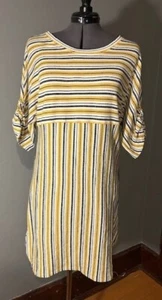 Max Studio Women's Yellow/White/Black Striped Knit Dress Size Medium - Bild 1 von 3