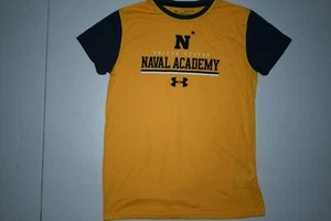 Youth Navy Midshipmen Naval Academy YXL Shirt (Yellow) Under Armour - Picture 1 of 2