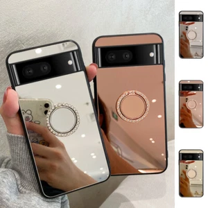 For Google Pixel 3a/4 XL/5a 5G/6/7a/8 Pro Luxury Mirror Ring Holder Phone Case - Photo 1 sur 14
