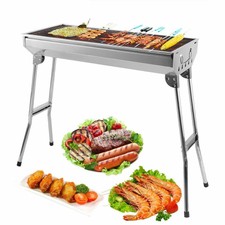 Folding BBQ Charcoal Barbecue Grill Garden Picnic Cooking Stainless Steel Stove