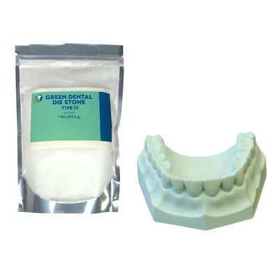 LABORATORIO DENTAL YESO TROQUEL PIEDRA TIPO IV VERDE TODO USO COMPUESTO FUERTE 1 Lb. Foto 1 de 4