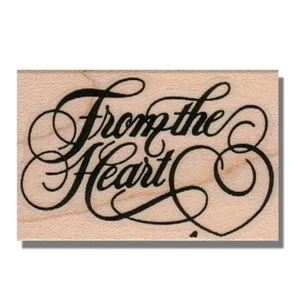 Sello montado, guión del corazón, frase, palabras, saludo, decir, etiqueta de regalo, amor - Imagen 1 de 4