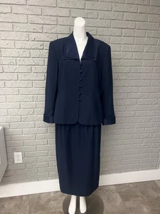 Executive Collection Damen Langarm Marineblau 2-Teiler Rock Anzug Größe 16 - Bild 1 von 12