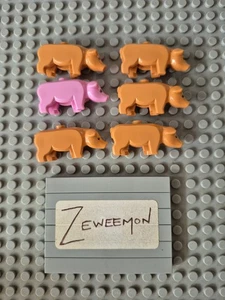 Lego figure minifigure minifig x6 bulk lot Pig Piggy Pigs Pink - Bild 1 von 1