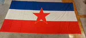 ENORME BANDERA ORIGINAL SFRJ CROACIA YUGOSLAVIA DOBLE CARA JNA AÑOS 70 3m x 1,4 m - Imagen 1 de 6
