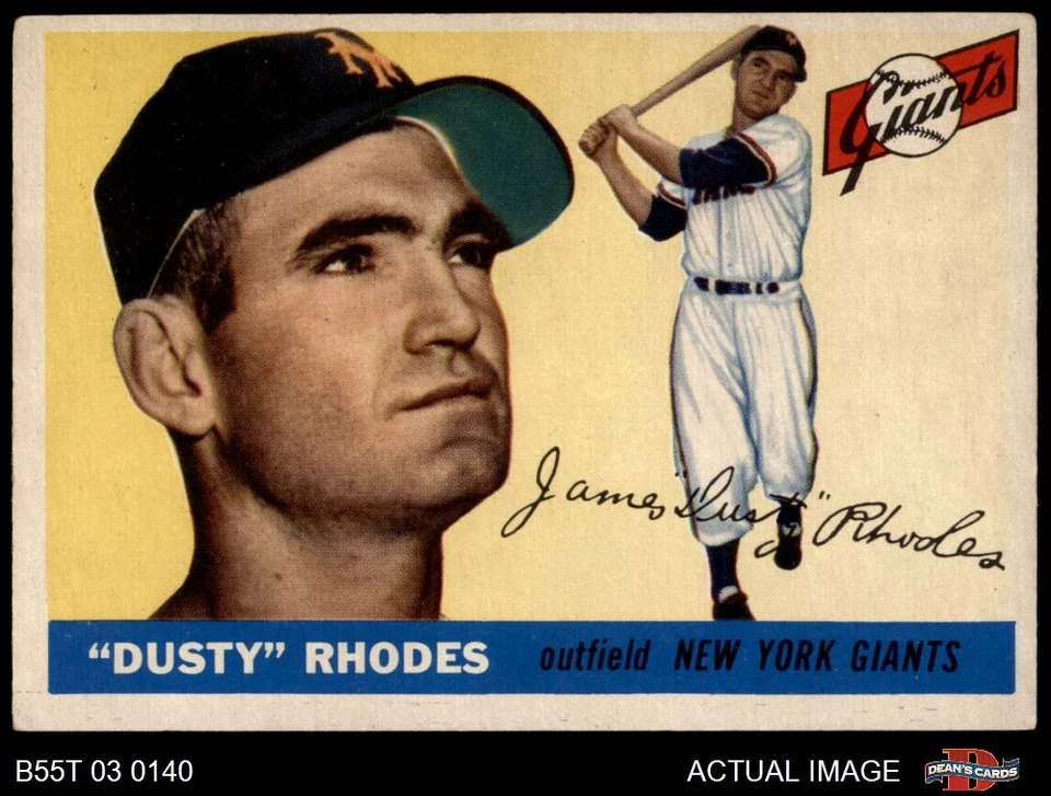 1955 Topps #1 Dusty Rhodes Giants 4 - VG/EX - Image 1 of 1