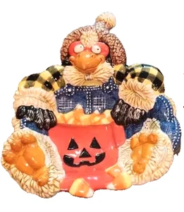 Halloween Candy Dish by Fitz & Floyd Essentials Scary Crow Halloween Decor - Picture 1 of 7