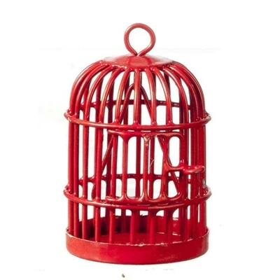 Casa Delle Bambole Rotondo Rosso Gabbia Miniatura 1:12 Scala Pet Accessorio - Immagine 1 di 4
